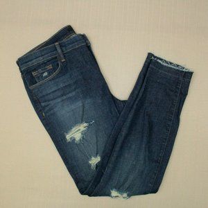 J Brand Cropped Skinny Jeans Women's Size 31 Demented Trouble Distressed Denim